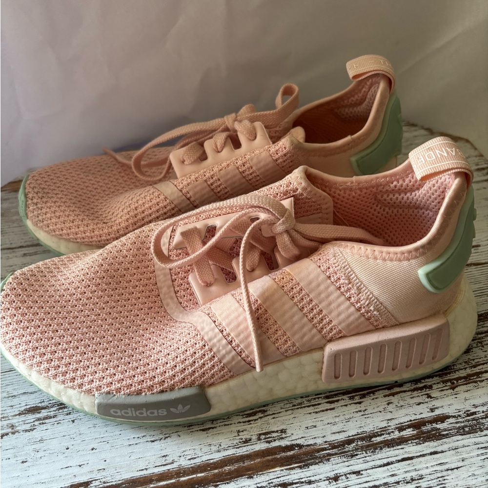 Adidas NMD_R1 Peach and Mint Running Shoes